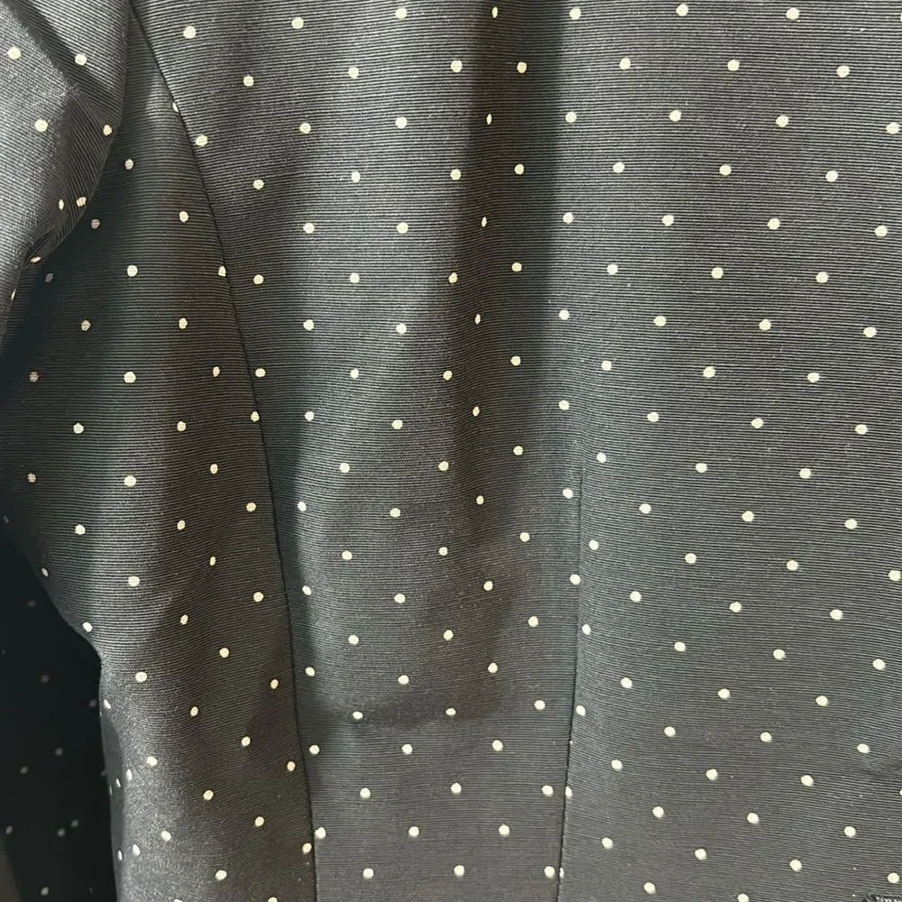 Dana Buchman black ivory polka dot 3 button blazer size large. career office